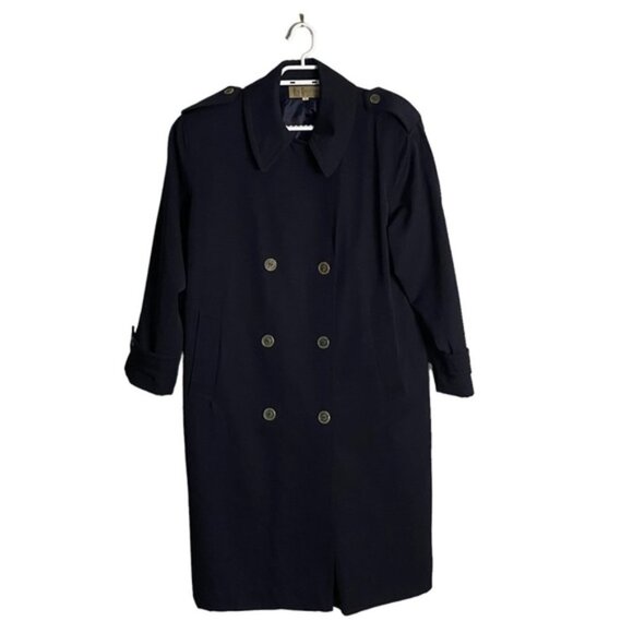 Rue Grenelle Women's Vintage Navy Double Breasted Wool Coat - Picture 1 of 9
